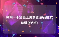 微商一手货源上哪拿货(微商批发价进货方式)