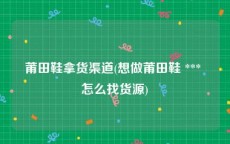 莆田鞋拿货渠道(想做莆田鞋 *** 怎么找货源)