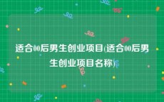 适合00后男生创业项目(适合00后男生创业项目名称)
