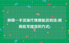 微商一手货源代理哪能进到货(微商批发提货的方式)