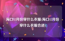 海口12月份穿什么衣服(海口12月份穿什么衣服合适)