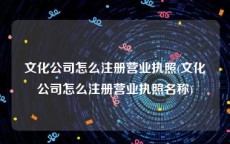文化公司怎么注册营业执照(文化公司怎么注册营业执照名称)