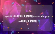 system idle可以关闭吗(system idle process可以关闭吗)