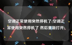 空调正常使用突然停机了(空调正常使用突然停机了 然后重新打开)