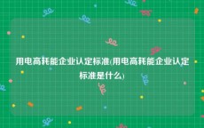 用电高耗能企业认定标准(用电高耗能企业认定标准是什么)