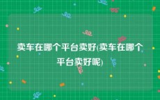 卖车在哪个平台卖好(卖车在哪个平台卖好呢)