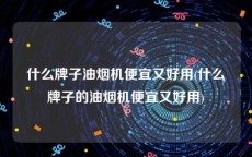 什么牌子油烟机便宜又好用(什么牌子的油烟机便宜又好用)