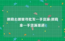微商去哪里寻批发一手货源(微商拿一手货源渠道)