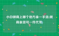 小白微商上哪个地方拿一手货(微商拿货可一件代发)