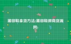 莆田鞋拿货方法(莆田鞋微商货源网)