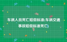 车祸人员死亡赔偿标准(车祸交通事故赔偿标准死亡)