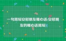一句简短安慰朋友暖心话(安慰朋友的暖心话简短)