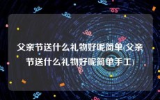 父亲节送什么礼物好呢简单(父亲节送什么礼物好呢简单手工)