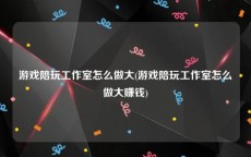游戏陪玩工作室怎么做大(游戏陪玩工作室怎么做大赚钱)