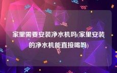 家里需要安装净水机吗(家里安装的净水机能直接喝吗)