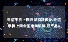 电信手机上网流量消耗很快(电信手机上网全国定向流量(云产品))