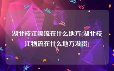 湖北枝江物流在什么地方(湖北枝江物流在什么地方发货)