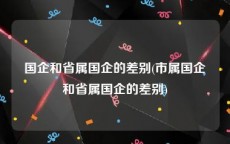 国企和省属国企的差别(市属国企和省属国企的差别)