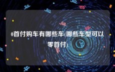 0首付购车有哪些车(哪些车型可以零首付)