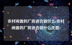 农村闲置的厂房适合做什么(农村闲置的厂房适合做什么生意)