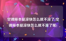 空调原本挺凉快怎么就不凉了(空调原本挺凉快怎么就不凉了呢)