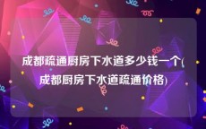 成都疏通厨房下水道多少钱一个(成都厨房下水道疏通价格)