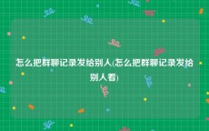 怎么把群聊记录发给别人(怎么把群聊记录发给别人看)