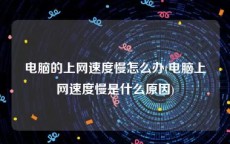 电脑的上网速度慢怎么办(电脑上网速度慢是什么原因)