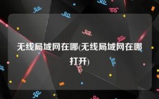 无线局域网在哪(无线局域网在哪打开)