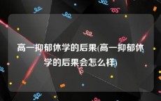 高一抑郁休学的后果(高一抑郁休学的后果会怎么样)