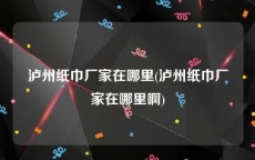 泸州纸巾厂家在哪里(泸州纸巾厂家在哪里啊)