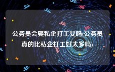 公务员会娶私企打工女吗(公务员真的比私企打工好太多吗)