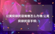 公寓房做民宿需要怎么办理(公寓房做民宿手续)