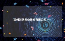 温州数码创业投资有限公司 *** 