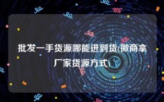 批发一手货源哪能进到货(微商拿厂家货源方式)
