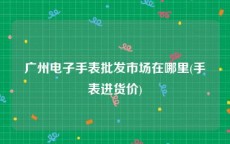 广州电子手表批发市场在哪里(手表进货价)