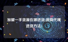 加盟一手货源在哪进货(微商代理进货方法)