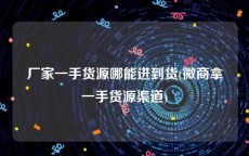 厂家一手货源哪能进到货(微商拿一手货源渠道)