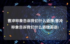 曹冲称象告诉我们什么道理(曹冲称象告诉我们什么道理英语)