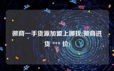 微商一手货源加盟上哪找(微商进货 *** 价)