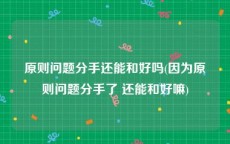 原则问题分手还能和好吗(因为原则问题分手了 还能和好嘛)
