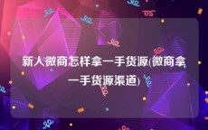 新人微商怎样拿一手货源(微商拿一手货源渠道)