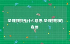 圣母娘娘是什么意思(圣母娘娘的意思)