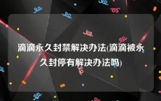 滴滴永久封禁解决办法(滴滴被永久封停有解决办法吗)