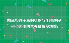 鹅蛋和鸽子蛋的功效与作用(鸽子蛋和鹅蛋的营养价值及功效)