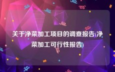 关于净菜加工项目的调查报告(净菜加工可行性报告)
