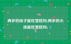 两岁的孩子能吃雪糕吗(两岁的小孩能吃雪糕吗)