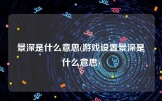 景深是什么意思(游戏设置景深是什么意思)
