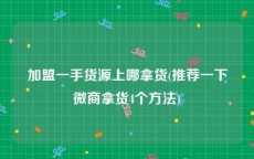 加盟一手货源上哪拿货(推荐一下微商拿货4个方法)