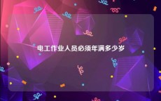 电工作业人员必须年满多少岁